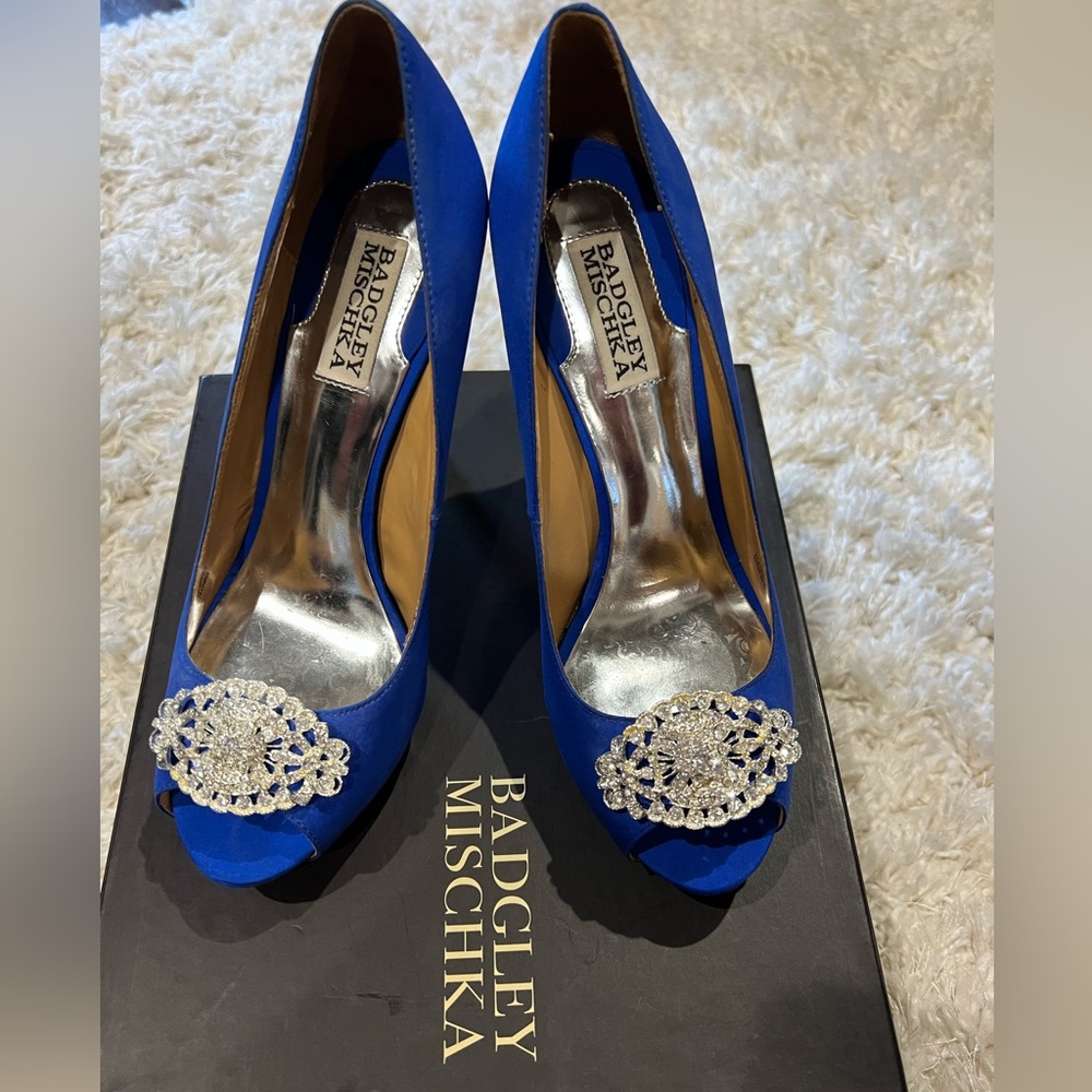 Women Blue Badgley Mischka heels
Size 7